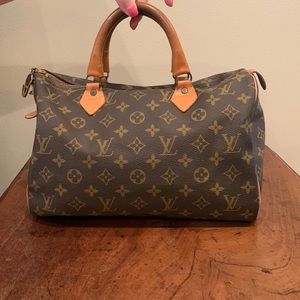 Rare Vintage Louis Vuitton Speedy 30 Bag with Vintage Interior Paper Tag